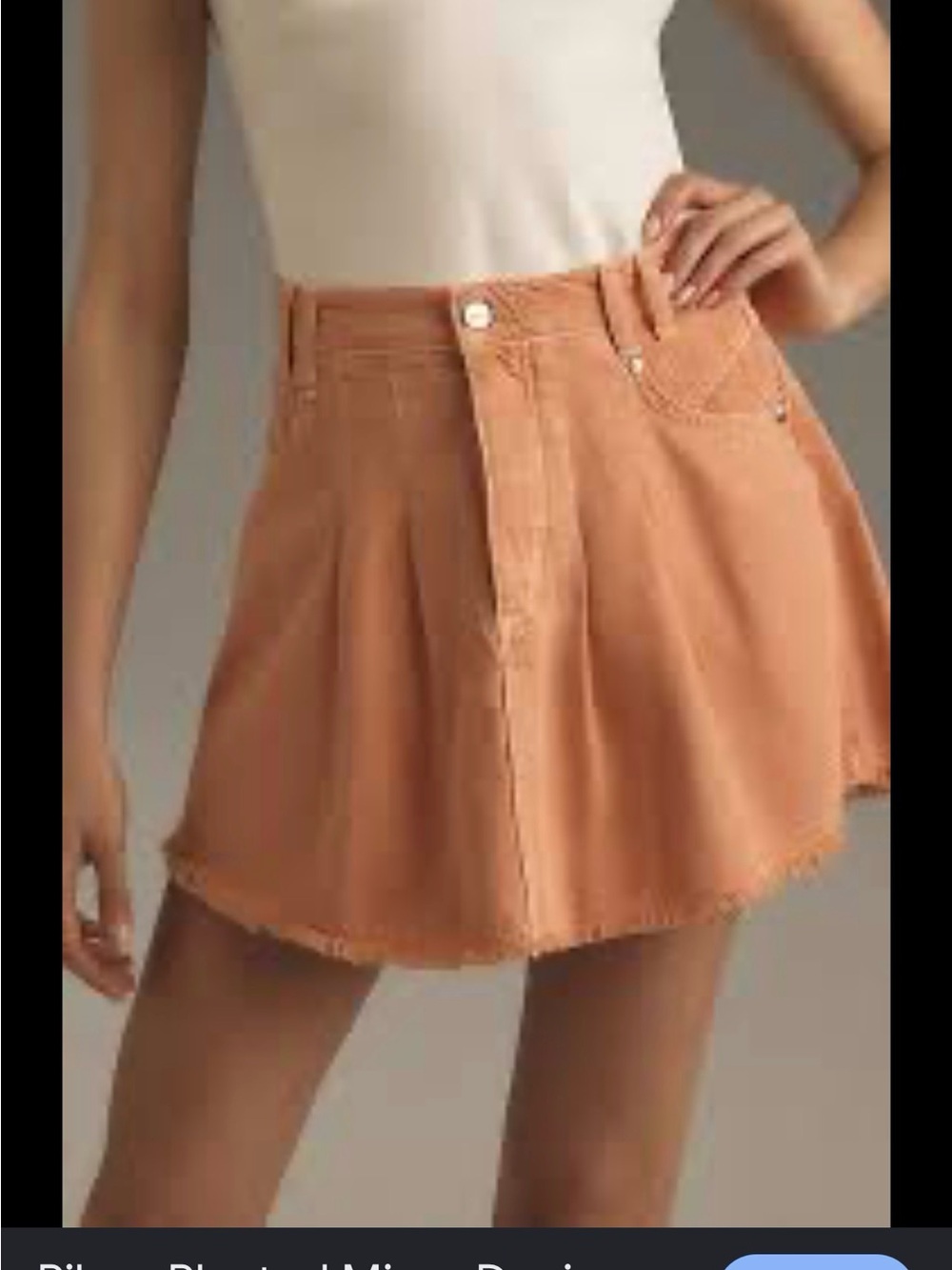 Pilcro Pleated A-Line Mini Skirt in Rust Anthropologie